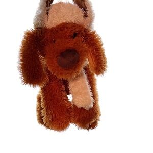 Hugfun Brown Puppy Dog Plush Christmas Scarf Hat Bean‎ Bag Stuffed Animal 16"